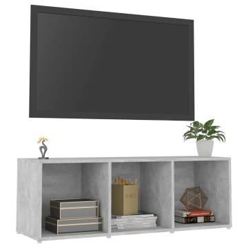 TV Cabinet Concrete Grey 107x35x37 cm Engineered Wood