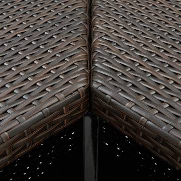 Corner Bar Table Brown 100x50x105 cm Poly Rattan