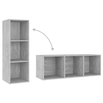 TV Cabinet Concrete Grey 107x35x37 cm Engineered Wood