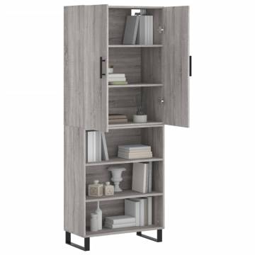 Highboard Grey Sonoma 69.5x34x180 cm Engineered Wood