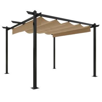 Garden Gazebo with Retractable Roof 3x3 m Taupe