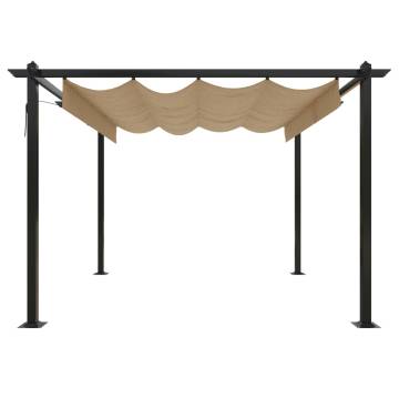 Garden Gazebo with Retractable Roof 3x3 m Taupe