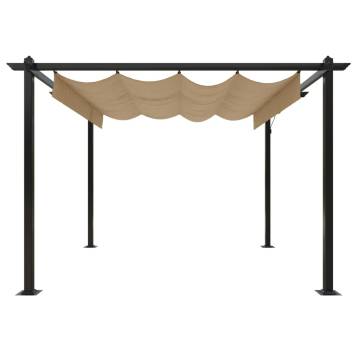 Garden Gazebo with Retractable Roof 3x3 m Taupe