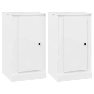 Sideboards 2 pcs High Gloss White 37.5x35.5x67.5 cm Engineered Wood