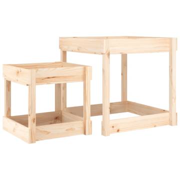 Sand Tables 2 pcs Solid Wood Pine