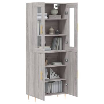 Highboard Grey Sonoma 69.5x34x180 cm Engineered Wood