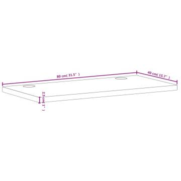 Desk Top 80x40x2.5 cm Solid Wood Beech