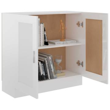 Book Cabinet High Gloss White 82.5x30.5x80 cm Engineered Wood