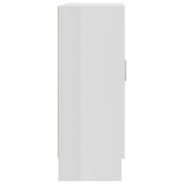 Book Cabinet High Gloss White 82.5x30.5x80 cm Engineered Wood