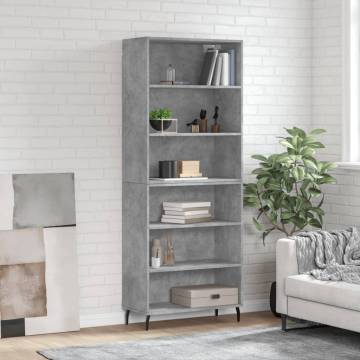 Highboard Concrete Grey 69.5x32.5x180 cm Engineered Wood