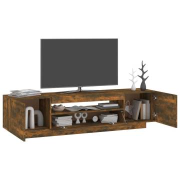 TV Cabinet with LED Lights Smoked Oak 160x35x40 cm