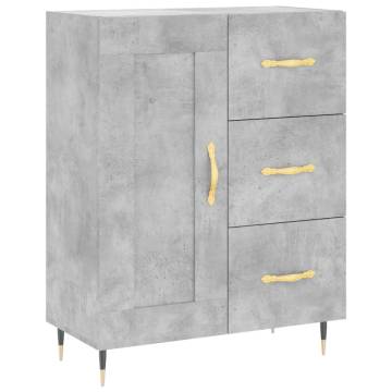 Highboard Concrete Grey 69.5x34x180 cm Engineered Wood