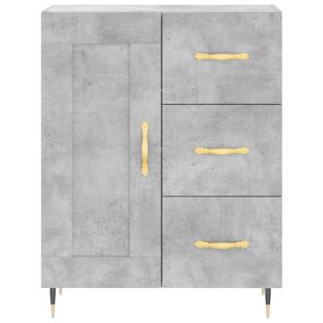 Highboard Concrete Grey 69.5x34x180 cm Engineered Wood