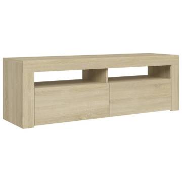 TV Cabinet with LED Lights Sonoma Oak 120x35x40 cm