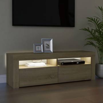 TV Cabinet with LED Lights Sonoma Oak 120x35x40 cm