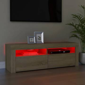 TV Cabinet with LED Lights Sonoma Oak 120x35x40 cm