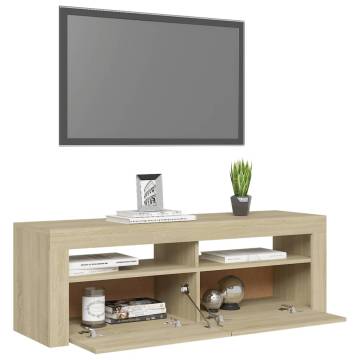 TV Cabinet with LED Lights Sonoma Oak 120x35x40 cm