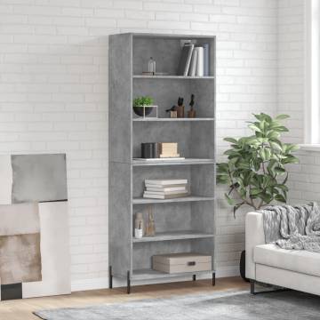 Highboard Concrete Grey 69.5x32.5x180 cm Engineered Wood