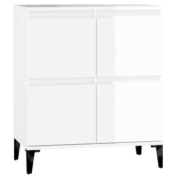 Sideboard High Gloss White 60x35x70 cm Engineered Wood