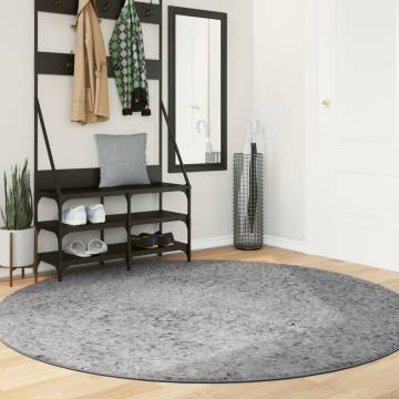 Shaggy Rug PAMPLONA High Pile Modern Grey Ø 200 cm