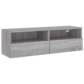 TV Wall Cabinet Grey Sonoma 100x30x30 cm Engineered Wood