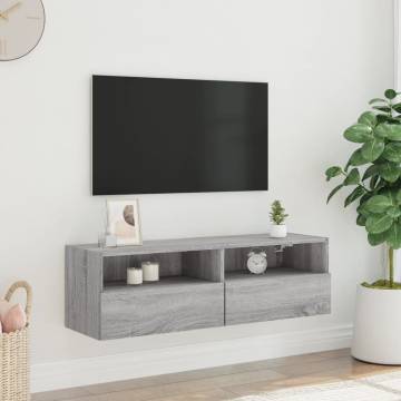 TV Wall Cabinet Grey Sonoma 100x30x30 cm Engineered Wood