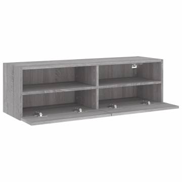 TV Wall Cabinet Grey Sonoma 100x30x30 cm Engineered Wood