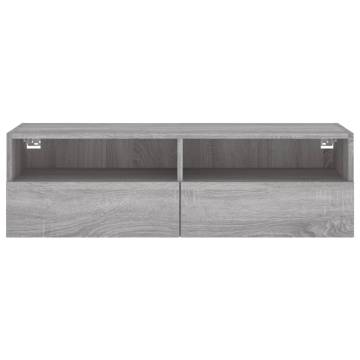 TV Wall Cabinet Grey Sonoma 100x30x30 cm Engineered Wood