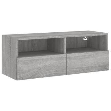 TV Wall Cabinet Grey Sonoma 80x30x30 cm Engineered Wood