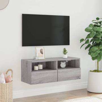 TV Wall Cabinet Grey Sonoma 80x30x30 cm Engineered Wood