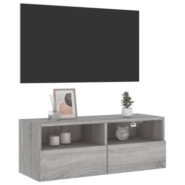 TV Wall Cabinet Grey Sonoma 80x30x30 cm Engineered Wood