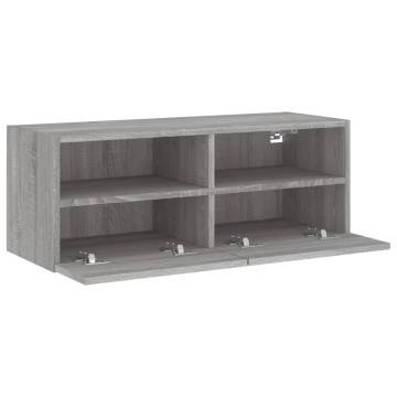 TV Wall Cabinet Grey Sonoma 80x30x30 cm Engineered Wood