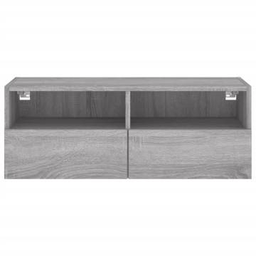 TV Wall Cabinet Grey Sonoma 80x30x30 cm Engineered Wood