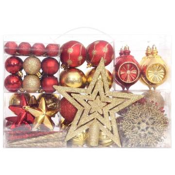 108 Piece Christmas Bauble Set Gold and Red