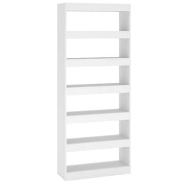 Book Cabinet/Room Divider White 80x30x198 cm Engineered Wood