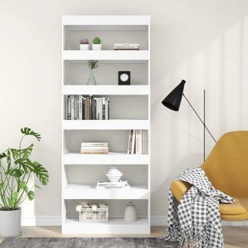 Book Cabinet/Room Divider White 80x30x198 cm Engineered Wood