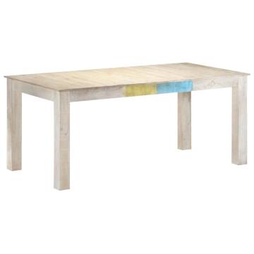 Dining Table White 180x90x76 cm Solid Mango Wood