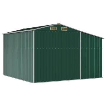 Garden Shed Green 277x279x179 cm Galvanised Steel