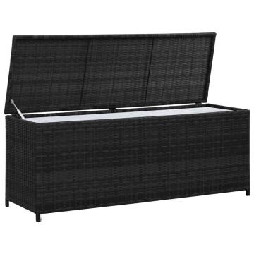 Garden Storage Box Black 150x50x60 cm Poly Rattan