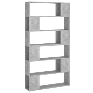 Book Cabinet Room Divider Concrete Grey 100x24x188 cm