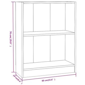 Bookshelf Concrete Grey 60x24x76 cm Engineered Wood