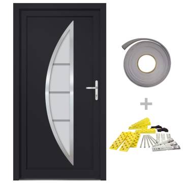 Front Door Anthracite 88x200 cm PVC