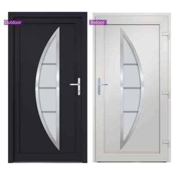 Front Door Anthracite 88x200 cm PVC