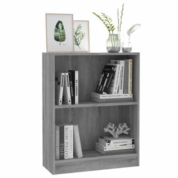 Bookshelf Grey Sonoma 60x24x76 cm Engineered Wood