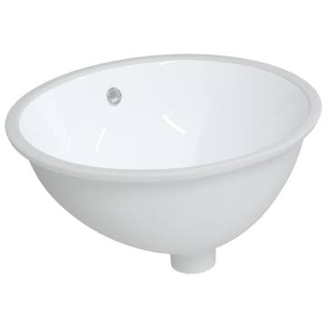 Bathroom Sink White 49x40.5x21 cm Oval Ceramic