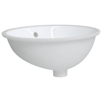 Bathroom Sink White 49x40.5x21 cm Oval Ceramic