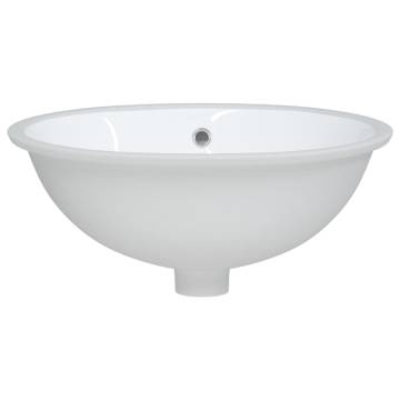 Bathroom Sink White 49x40.5x21 cm Oval Ceramic