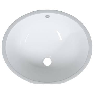 Bathroom Sink White 49x40.5x21 cm Oval Ceramic