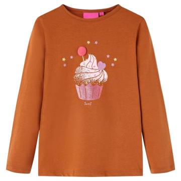 Kids' T-shirt with Long Sleeves Cognac 92