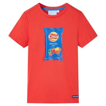 Kids' T-shirt with Short Sleeves Red 140